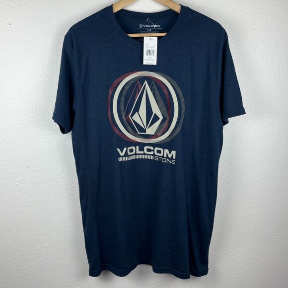 Volcom | NWT Stone Skate Surf Snow Blue Logo Tee Men's, size L - Picture 1 of 8